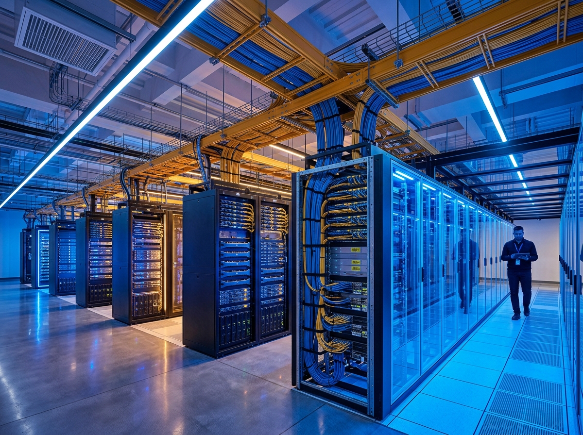 Modern enterprise colocation data center facility